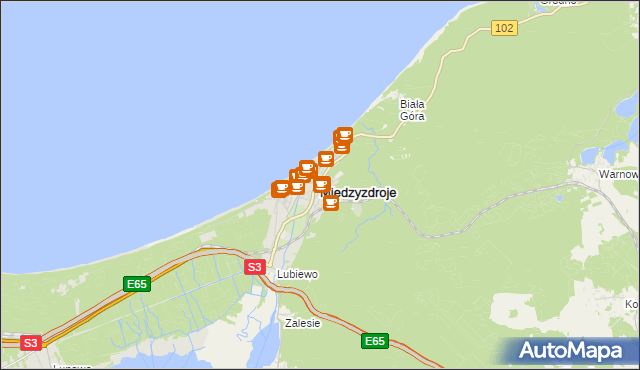 mapa Międzyzdroje, Międzyzdroje na mapie Targeo