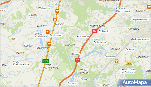 mapa Mieszkowo gmina Piaseczno, Mieszkowo gmina Piaseczno na mapie Targeo