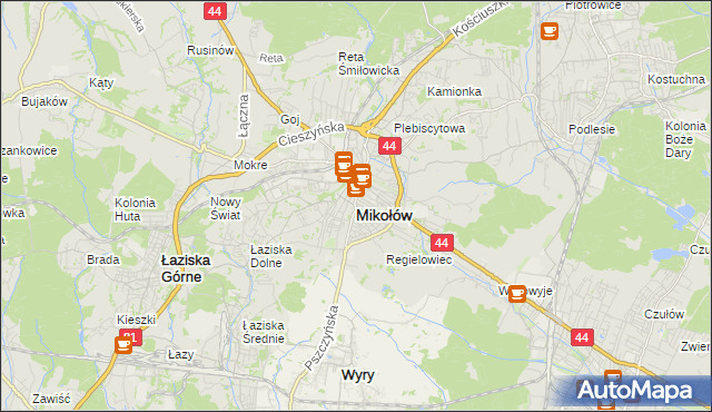 mapa Mikołów, Mikołów na mapie Targeo