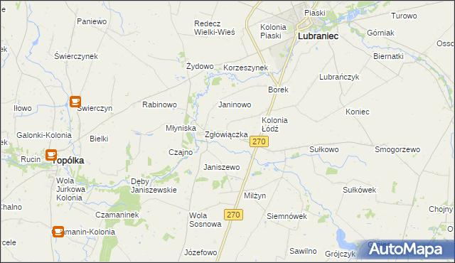 mapa Milżynek, Milżynek na mapie Targeo