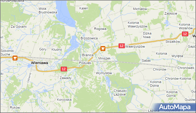 mapa Mniszek gmina Wolanów, Mniszek gmina Wolanów na mapie Targeo