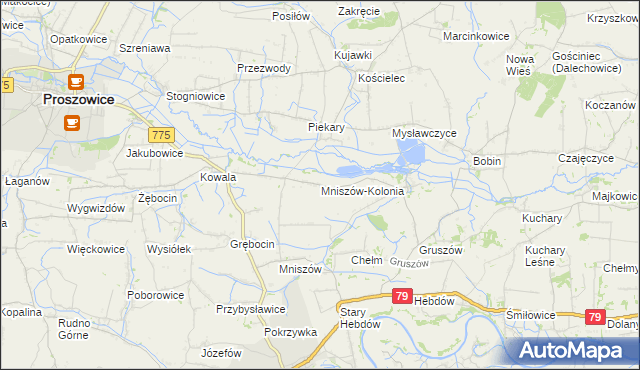 mapa Mniszów-Kolonia, Mniszów-Kolonia na mapie Targeo