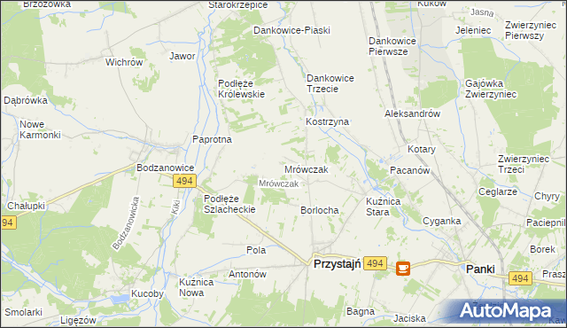 mapa Mrówczak, Mrówczak na mapie Targeo