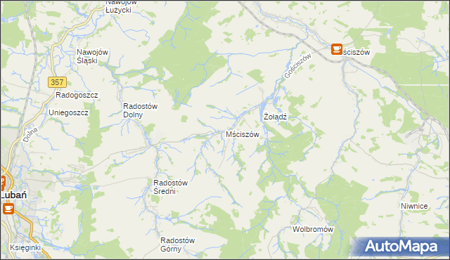 mapa Mściszów, Mściszów na mapie Targeo