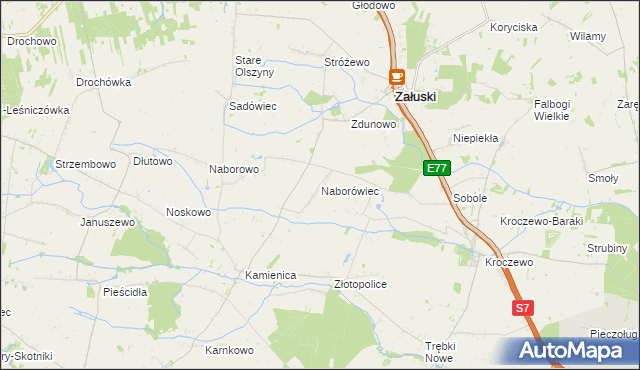 mapa Naborówiec, Naborówiec na mapie Targeo