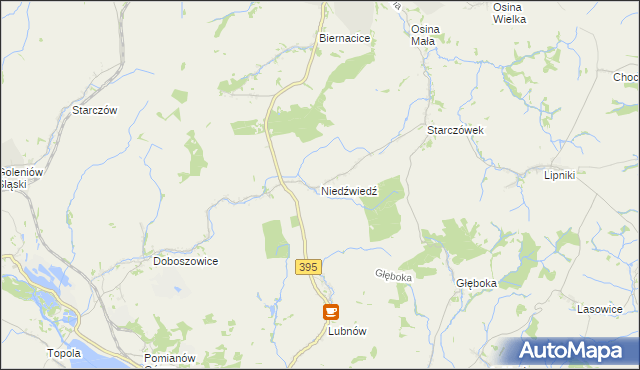 mapa Niedźwiedź gmina Ziębice, Niedźwiedź gmina Ziębice na mapie Targeo