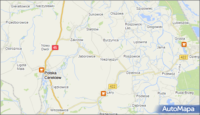 mapa Nieznaszyn, Nieznaszyn na mapie Targeo