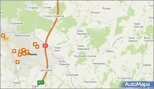 mapa Nowa Sławogóra, Nowa Sławogóra na mapie Targeo