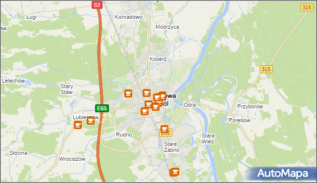 mapa Nowa Sól, Nowa Sól na mapie Targeo