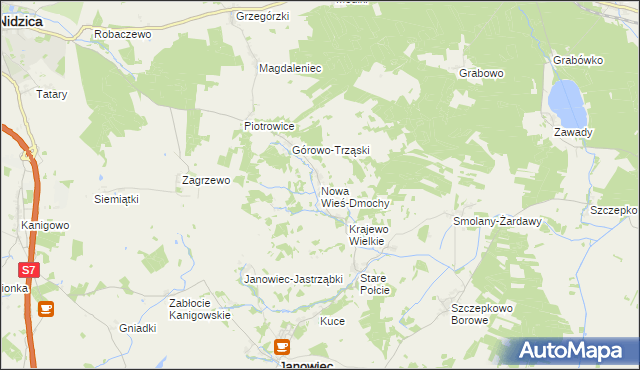 mapa Nowa Wieś-Dmochy, Nowa Wieś-Dmochy na mapie Targeo