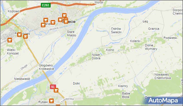 mapa Nowe Dobra gmina Chełmno, Nowe Dobra gmina Chełmno na mapie Targeo