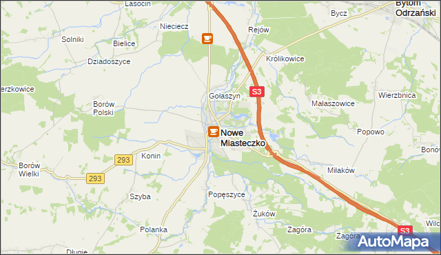 mapa Nowe Miasteczko, Nowe Miasteczko na mapie Targeo