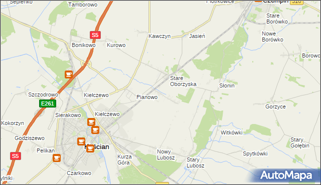 mapa Nowe Oborzyska, Nowe Oborzyska na mapie Targeo