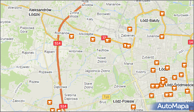 mapa Nowe Złotno, Nowe Złotno na mapie Targeo