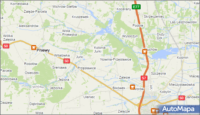 mapa Nowina-Przęsławice, Nowina-Przęsławice na mapie Targeo