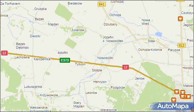 mapa Nowosiółki gmina Chełm, Nowosiółki gmina Chełm na mapie Targeo