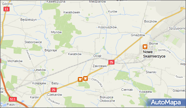 mapa Ociąż, Ociąż na mapie Targeo