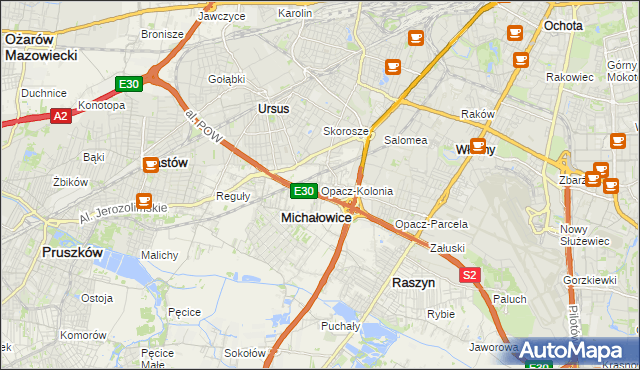 mapa Opacz-Kolonia, Opacz-Kolonia na mapie Targeo