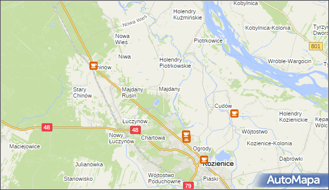 mapa Opatkowice gmina Kozienice, Opatkowice gmina Kozienice na mapie Targeo