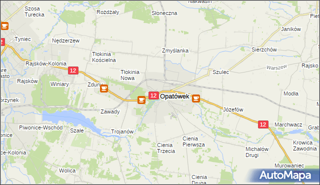 mapa Opatówek powiat kaliski, Opatówek powiat kaliski na mapie Targeo