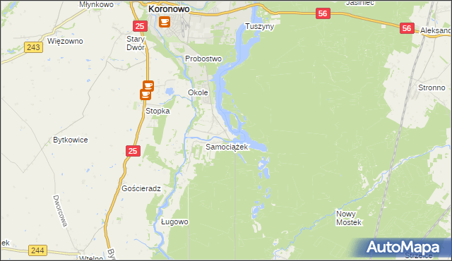 mapa Osiedle Awaryjne gmina Koronowo, Osiedle Awaryjne gmina Koronowo na mapie Targeo