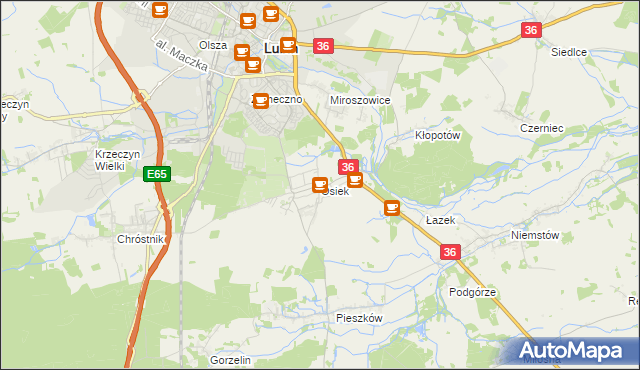 mapa Osiek gmina Lubin, Osiek gmina Lubin na mapie Targeo