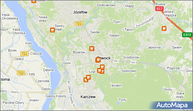 mapa Otwock, Otwock na mapie Targeo