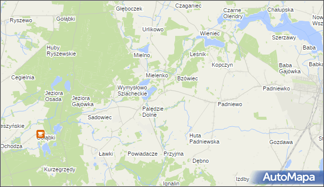 mapa Palędzie Kościelne, Palędzie Kościelne na mapie Targeo