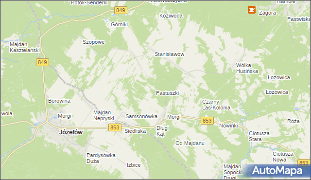 mapa Pastuszki, Pastuszki na mapie Targeo