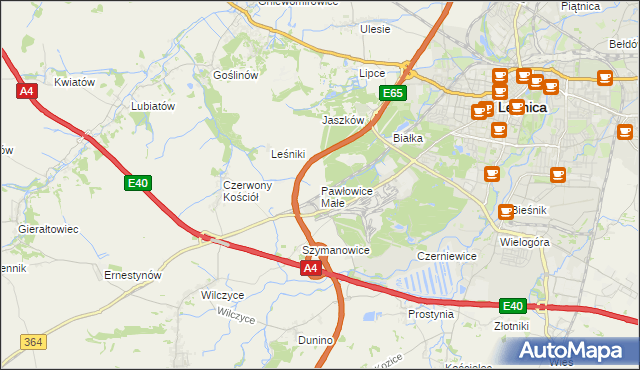 mapa Pawłowice Małe gmina Krotoszyce, Pawłowice Małe gmina Krotoszyce na mapie Targeo