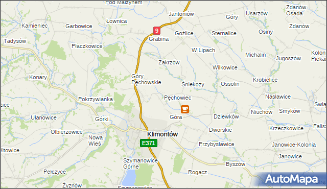 mapa Pęchowiec, Pęchowiec na mapie Targeo