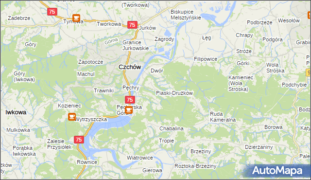 mapa Piaski-Drużków, Piaski-Drużków na mapie Targeo