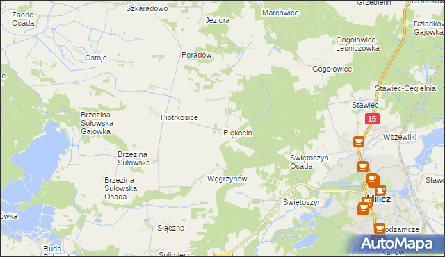 mapa Piękocin, Piękocin na mapie Targeo