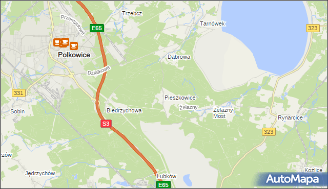 mapa Pieszkowice, Pieszkowice na mapie Targeo