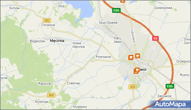 mapa Piotrowice gmina Męcinka, Piotrowice gmina Męcinka na mapie Targeo