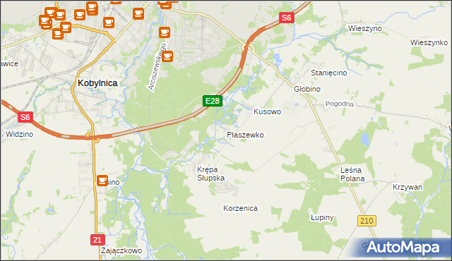 mapa Płaszewko, Płaszewko na mapie Targeo