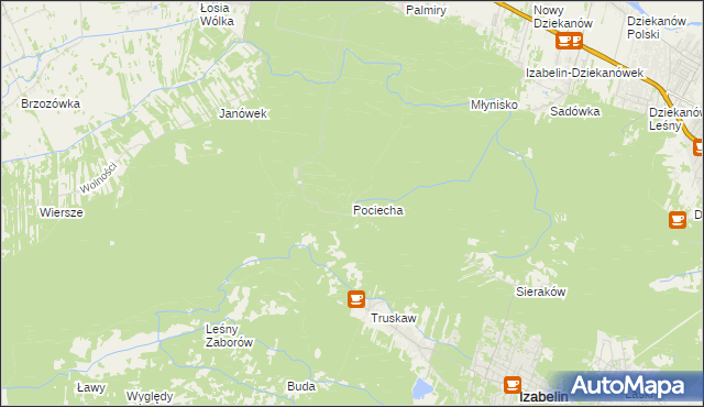 mapa Pociecha gmina Czosnów, Pociecha gmina Czosnów na mapie Targeo