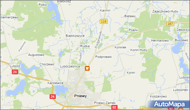 mapa Podpniewki, Podpniewki na mapie Targeo