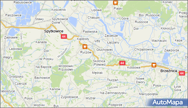 mapa Półwieś gmina Spytkowice, Półwieś gmina Spytkowice na mapie Targeo