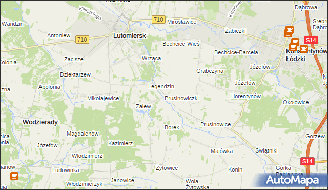 mapa Prusinowiczki, Prusinowiczki na mapie Targeo