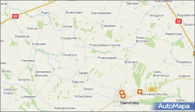 mapa Przeciszewo, Przeciszewo na mapie Targeo