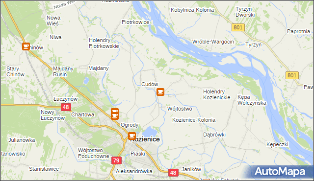 mapa Przewóz gmina Kozienice, Przewóz gmina Kozienice na mapie Targeo