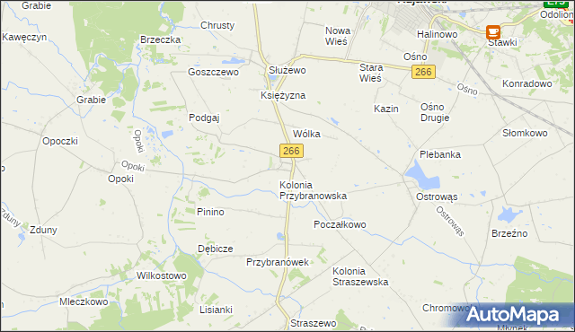 mapa Przybranowo, Przybranowo na mapie Targeo