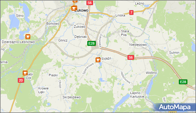 mapa Przyjaźń, Przyjaźń na mapie Targeo