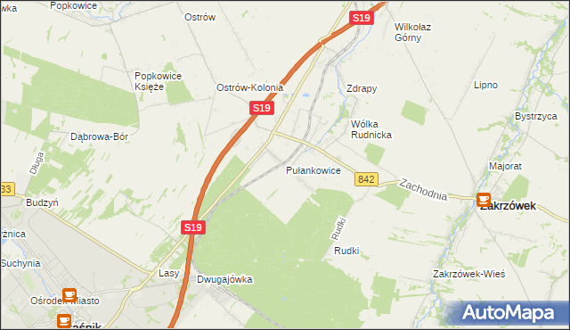 mapa Pułankowice, Pułankowice na mapie Targeo