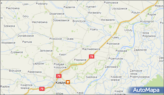 mapa Rachwałowice, Rachwałowice na mapie Targeo