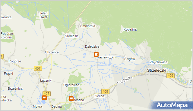 mapa Racławiczki, Racławiczki na mapie Targeo