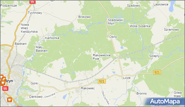 mapa Rakowieckie Pole, Rakowieckie Pole na mapie Targeo