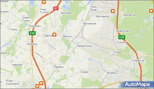 mapa Rębiechowo, Rębiechowo na mapie Targeo