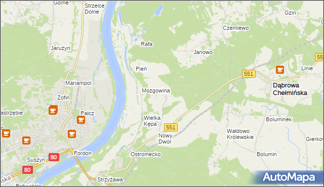 mapa Reptowo gmina Dąbrowa Chełmińska, Reptowo gmina Dąbrowa Chełmińska na mapie Targeo